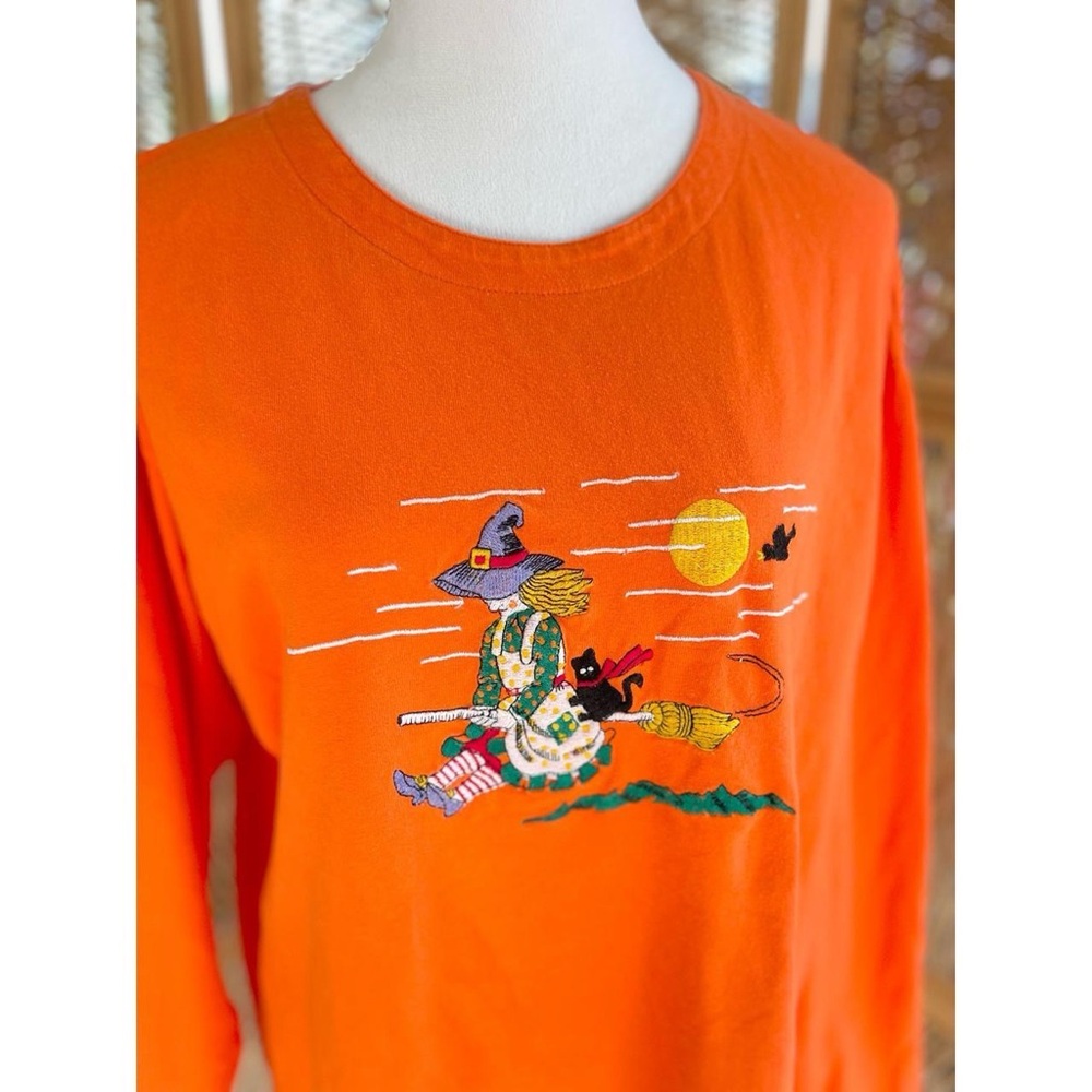 Vintage Basic Editions Orange Embroidered Hallowe… - image 2